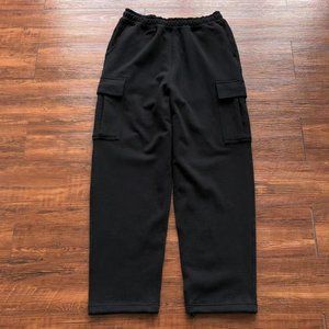 BEAMS Pure Black Pocket Cotton Sweatpants